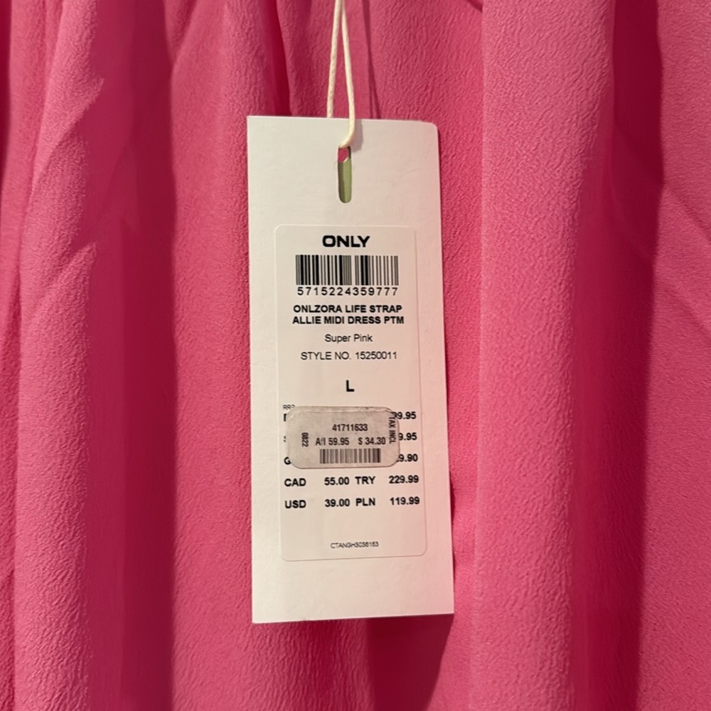 Ladies Pink Maxi Dress Lg NWT - Picture 3 of 3